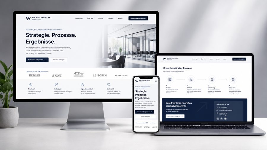 Unternehmenswebsite für eine Beratung – modernes Webdesign-Beispiel von Web-Steps MEDIA
